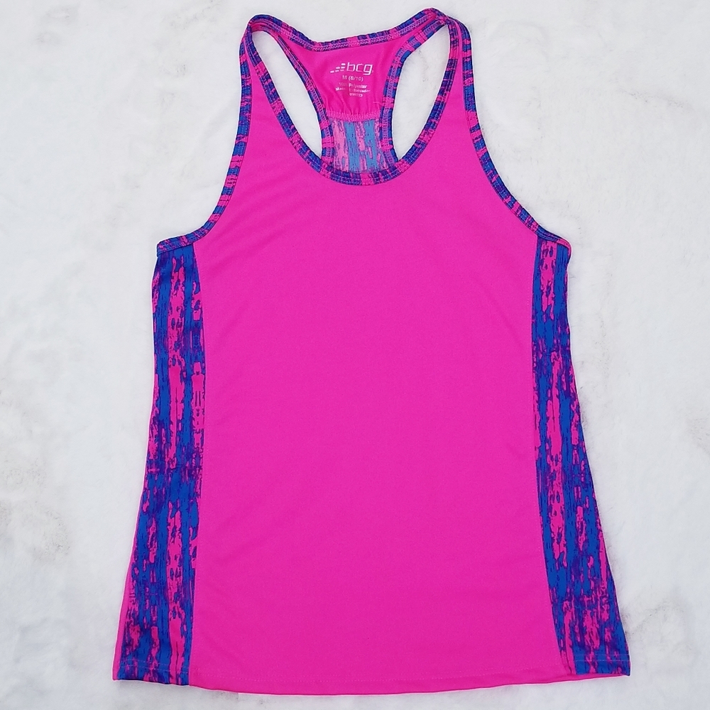 BCG Girl's Pink & Purple RacerBack Tank Si…